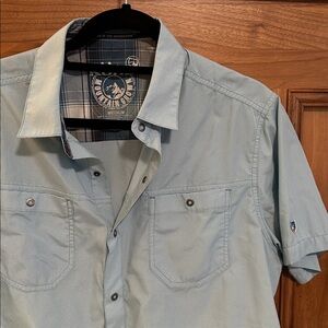 Kuhl Blue Checkered snap Shirt